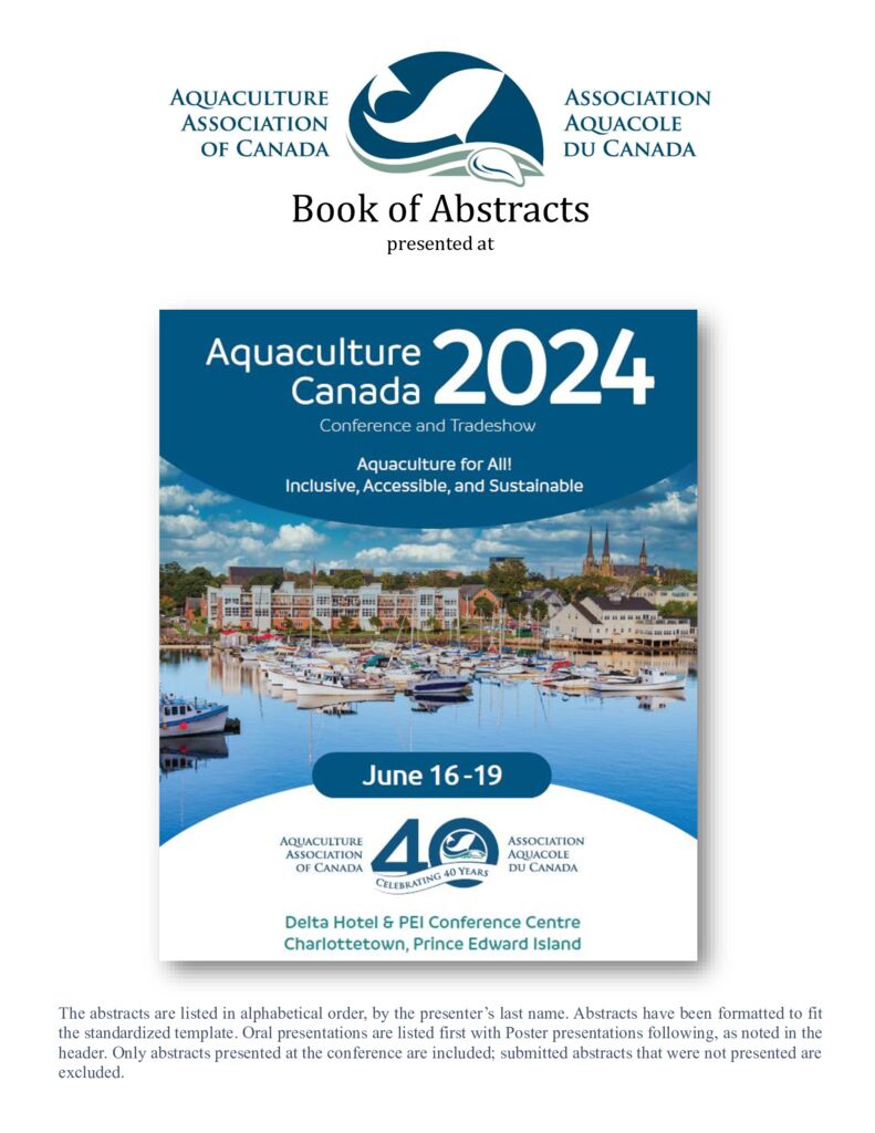 thumbnail of Aquaculture Canada 2024- Book of Abstracts